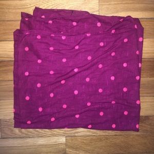 Purple and pink polka dot infinity scarf